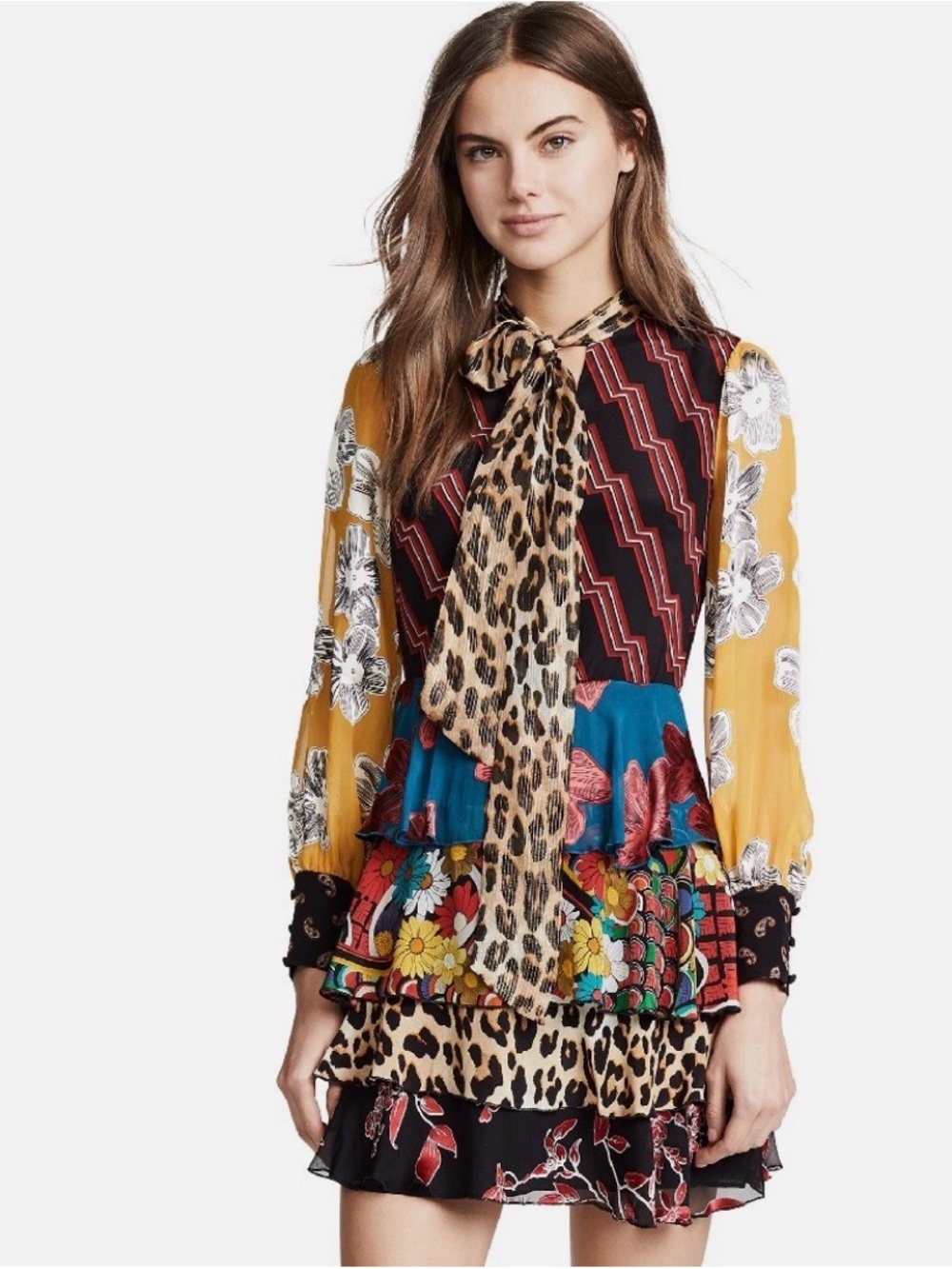 Alice + Olivia Dasha Tiered Ruffle Dress